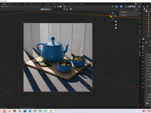 Black tea ceremony blender render cycles 3D Model