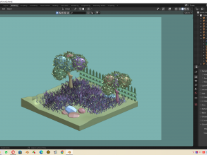 Autumn Garden Blender Cyclec 3D Model