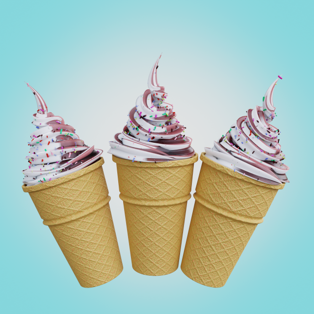 Ice cream 3D Model .c4d .max .obj .3ds .fbx .stl .blend 