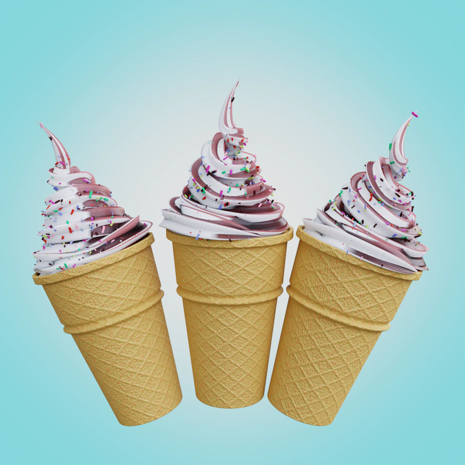 Ice cream 3D Model .c4d .max .obj .3ds .fbx .stl .blend 