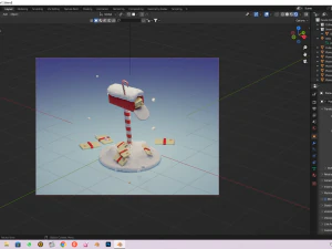 Blender 34 Christmas Mailbox 3D Model