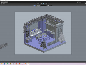 Winter Cafe Illustration in Blender Modelo 3D