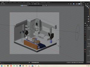 Modern Living Room in Blender 3D Модель