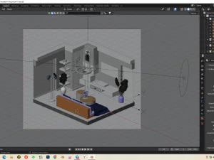 Modern Living Room in Blender 3D Model