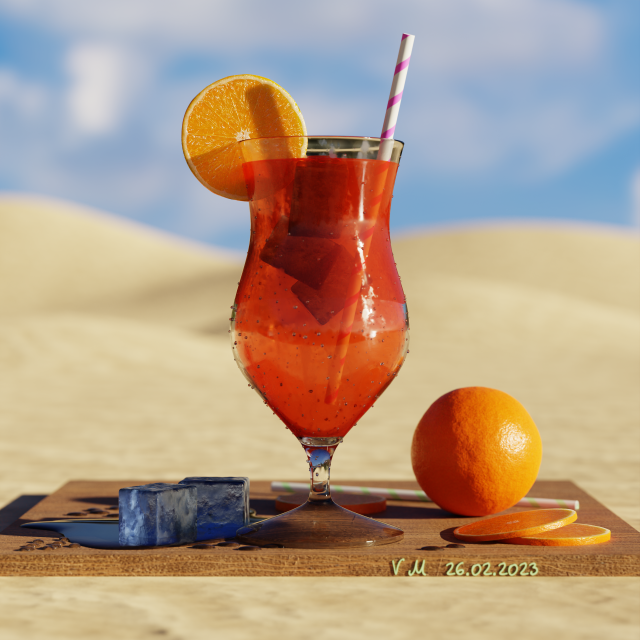 Summer beverage 3D Model .c4d .max .obj .3ds .fbx .stl .blend 