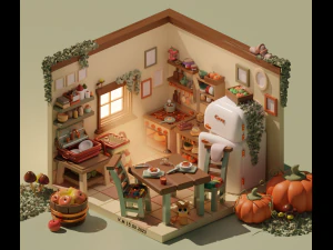 COZY KITCHEN 3D Model