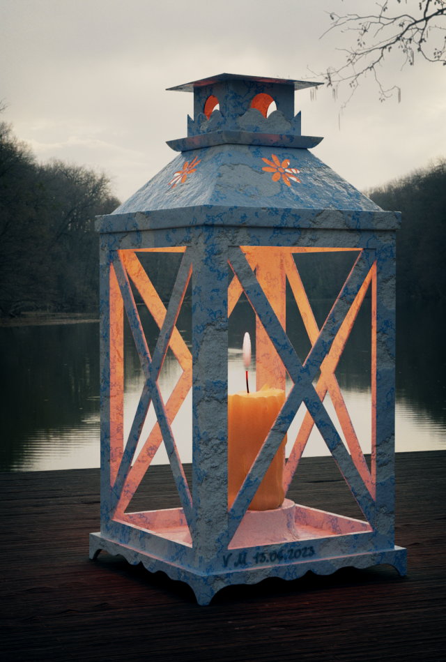 Autumn Lantern 3D Model .c4d .max .obj .3ds .fbx .stl .blend 