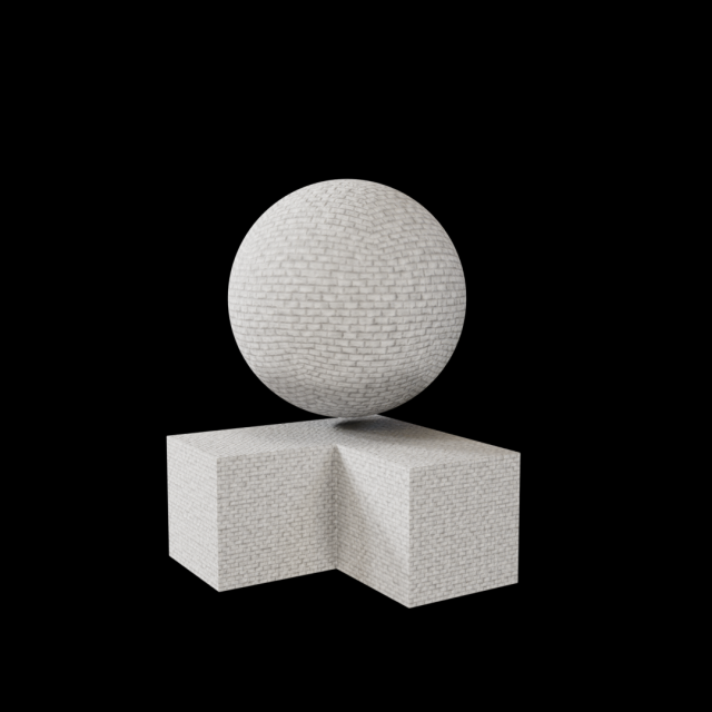 Procedural White Brick Material CG Textures .c4d .max .obj .3ds .fbx .stl .blend 