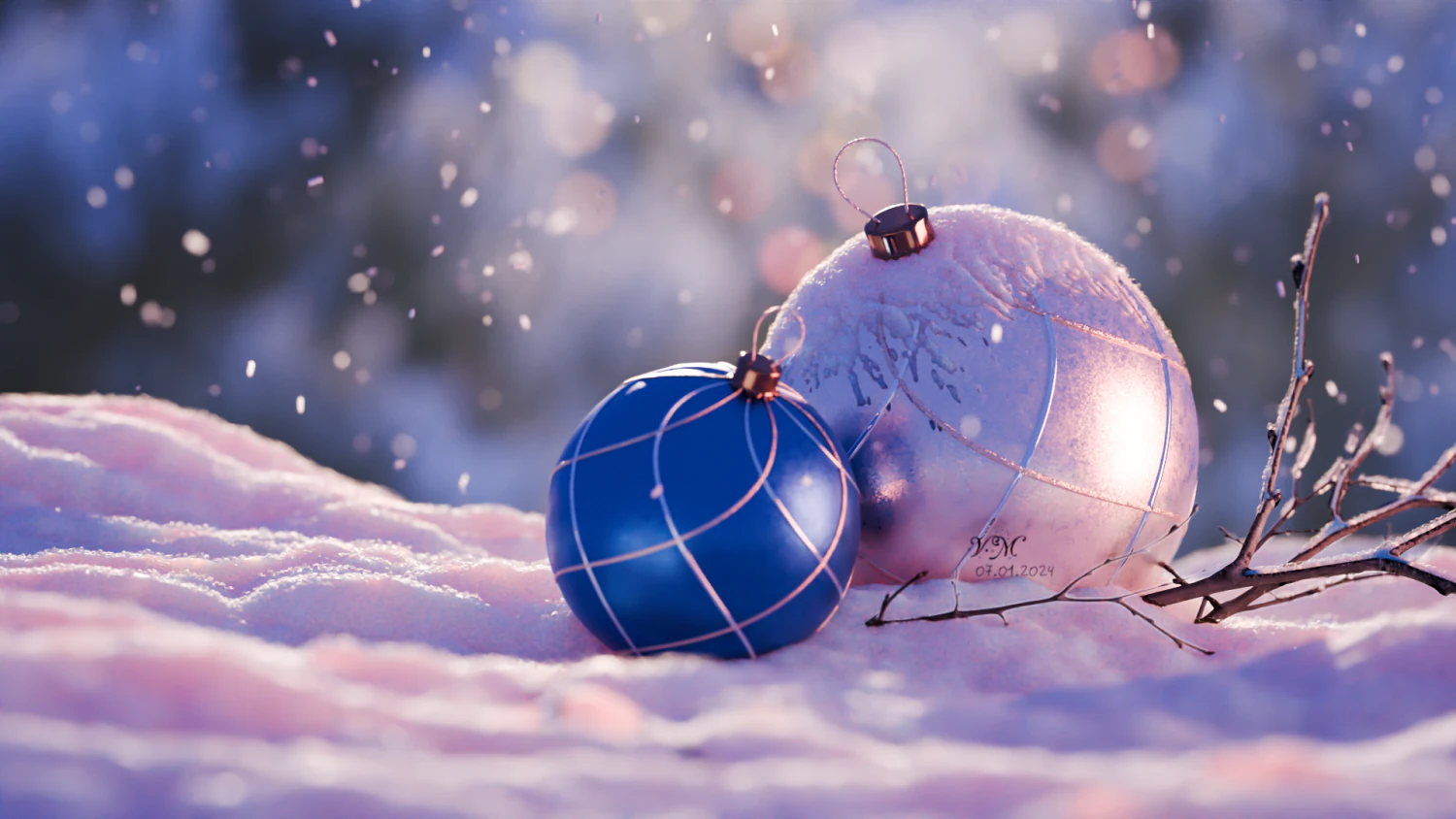 Christmas Scene 3D Model .c4d .max .obj .3ds .fbx .stl .blend 