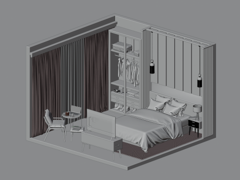 Bedroom in blender 3Dモデル