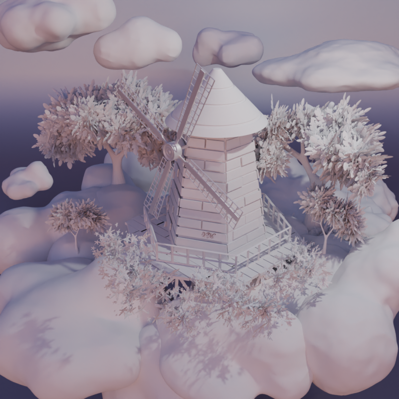 Windmill in blender Modelo 3D .c4d .max .obj .3ds .fbx .stl .blend 