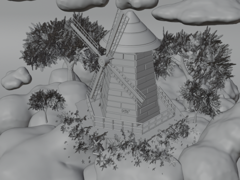 Windmill in blender Modelo 3D