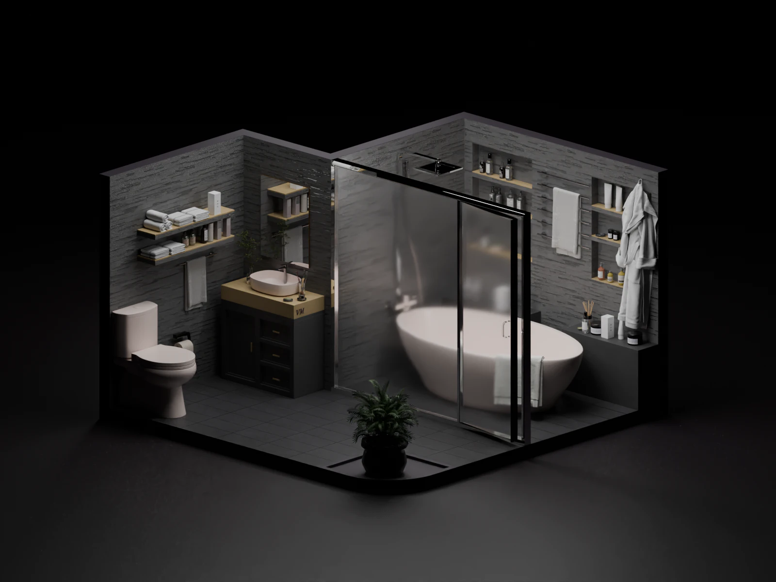 Bathroom 3D Model .c4d .max .obj .3ds .fbx .stl .blend