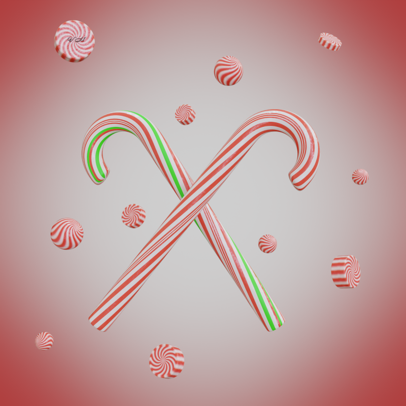 Candy Canes Modelo 3D .c4d .max .obj .3ds .fbx .stl .blend 