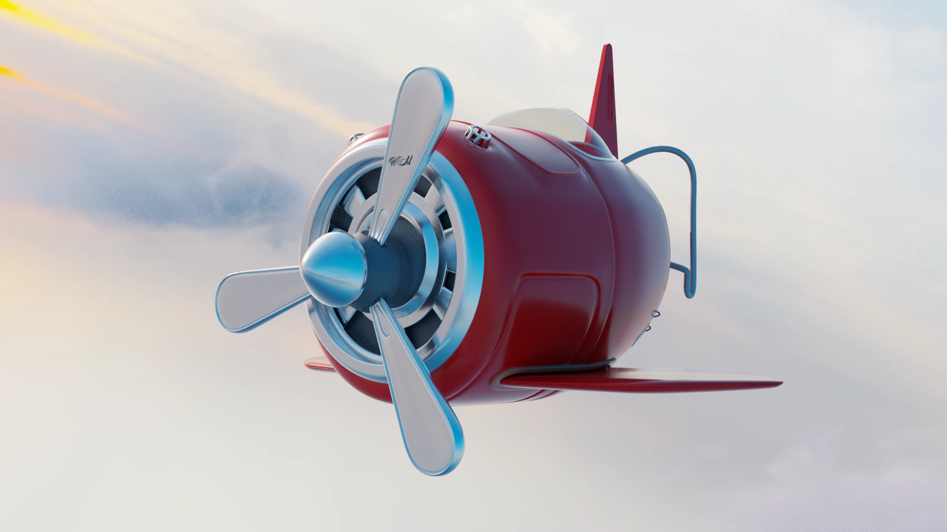 Aircraft 3D Model .c4d .max .obj .3ds .fbx .stl .blend 