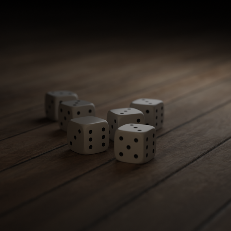 Simple dices scene 3D Model .c4d .max .obj .3ds .fbx .stl .blend 