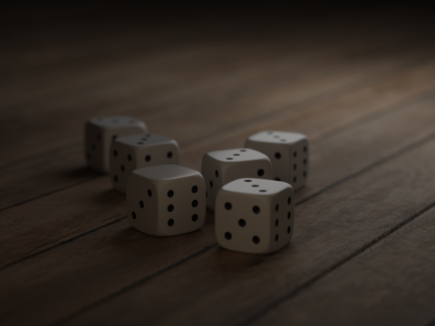 Simple dices scene Modelo 3D