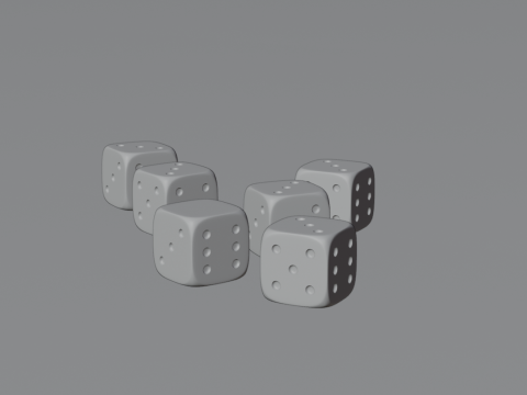 Simple dices scene 3D Model