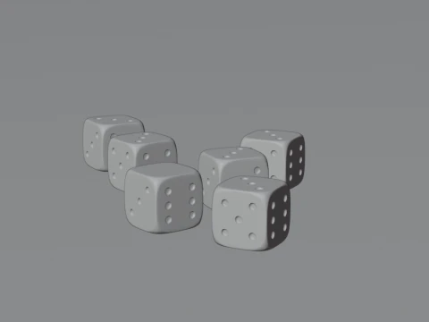 Simple dices scene 3D Model