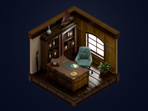 Classic Study Room Modelo 3D