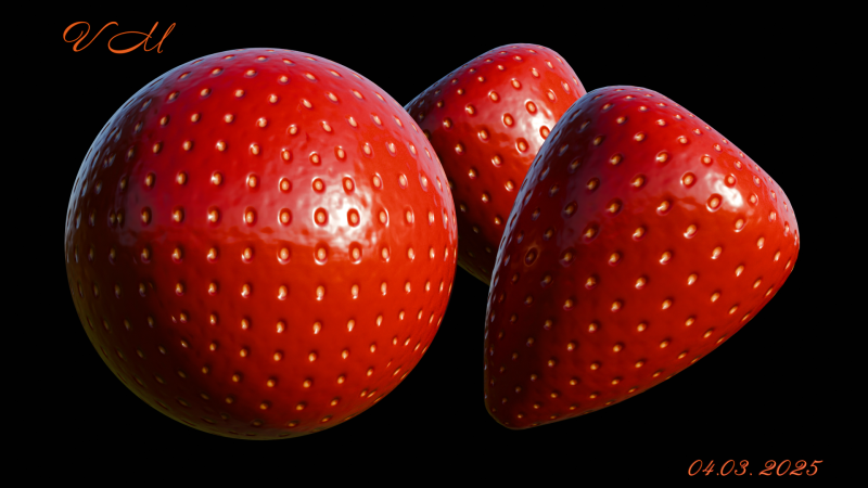 Procedural Strawberry Material 3D Model .c4d .max .obj .3ds .fbx .stl .blend 