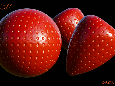 Procedural Strawberry Material 3Dモデル