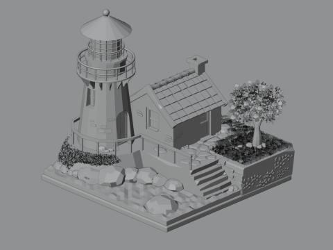 Animation Lighthouse in blender 3D Model
