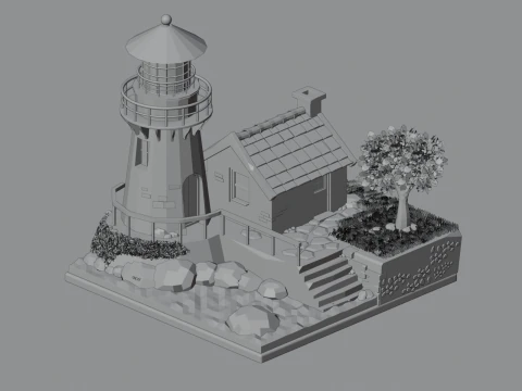 Animation Lighthouse in blender 3D Model