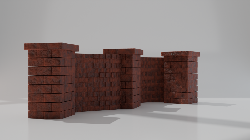 Customizable Brick Wall 3D मॉडल .c4d .max .obj .3ds .fbx .stl .blend 