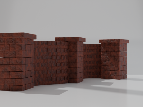 Customizable Brick Wall 3D Модель