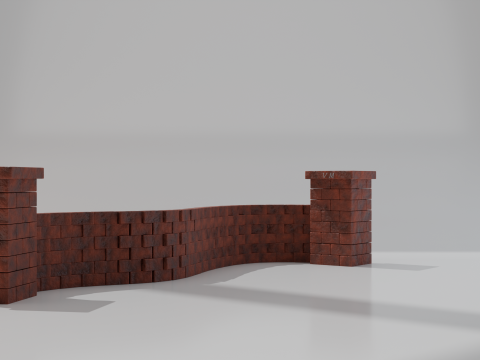 Customizable Brick Wall 3D मॉडल