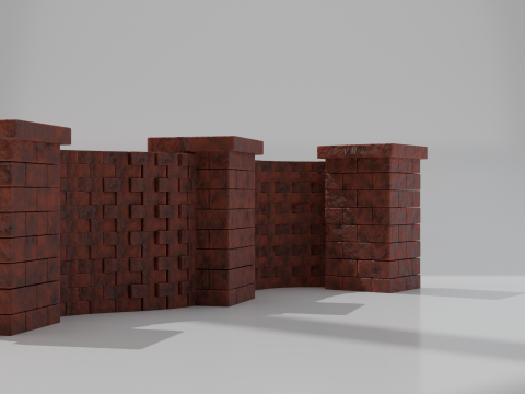Customizable Brick Wall 3D मॉडल