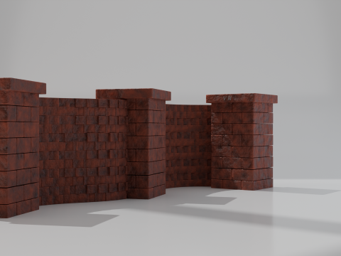 Customizable Brick Wall 3D मॉडल