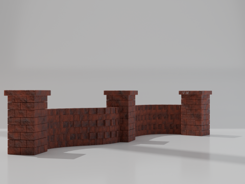 Customizable Brick Wall 3D मॉडल