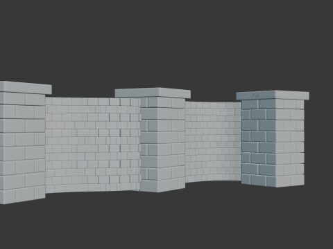 Customizable Brick Wall 3D मॉडल
