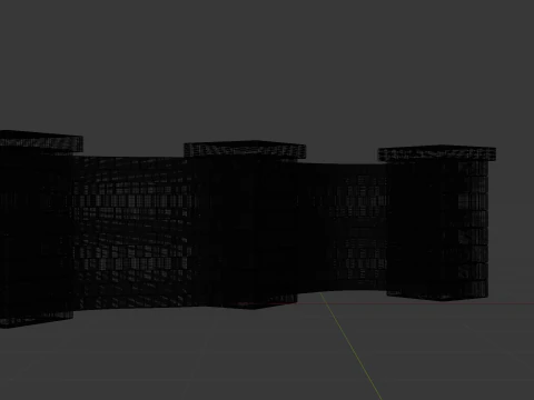 Customizable Brick Wall 3D Model