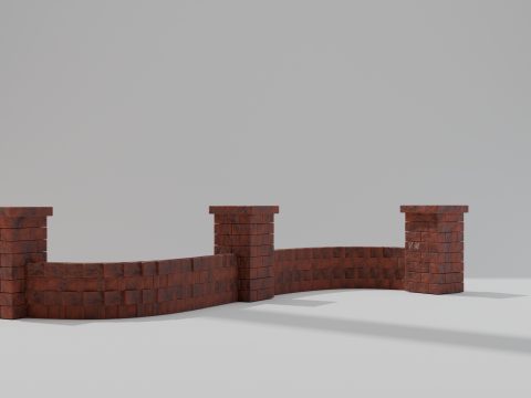 Customizable Brick Wall 3D मॉडल