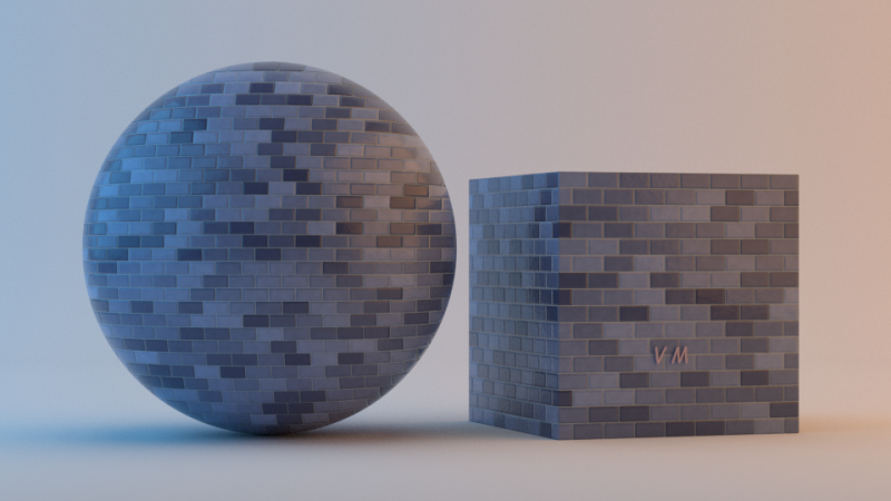 Prosedural blue tale wall material CG テクスチャ .c4d .max .obj .3ds .fbx .stl .blend