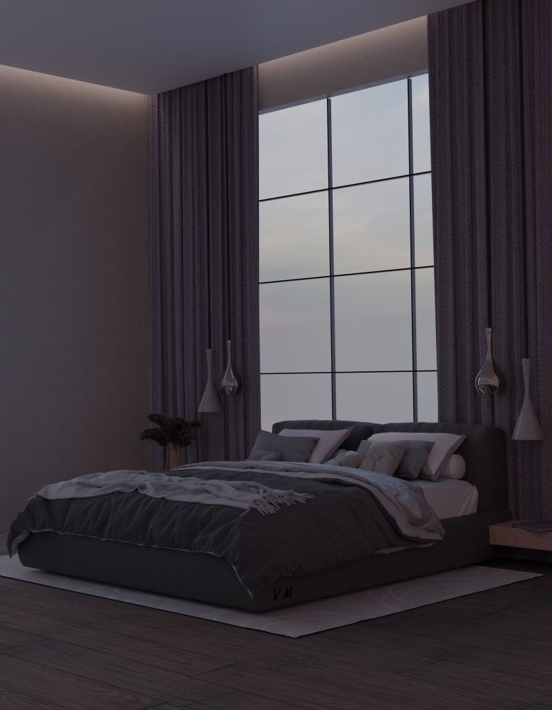 Bedroom 3D Modell .c4d .max .obj .3ds .fbx .stl .blend