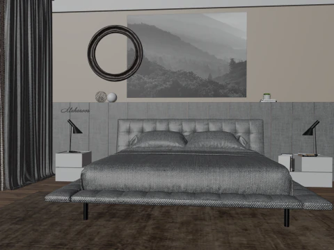 Bedroom in soothing colors 3D Model