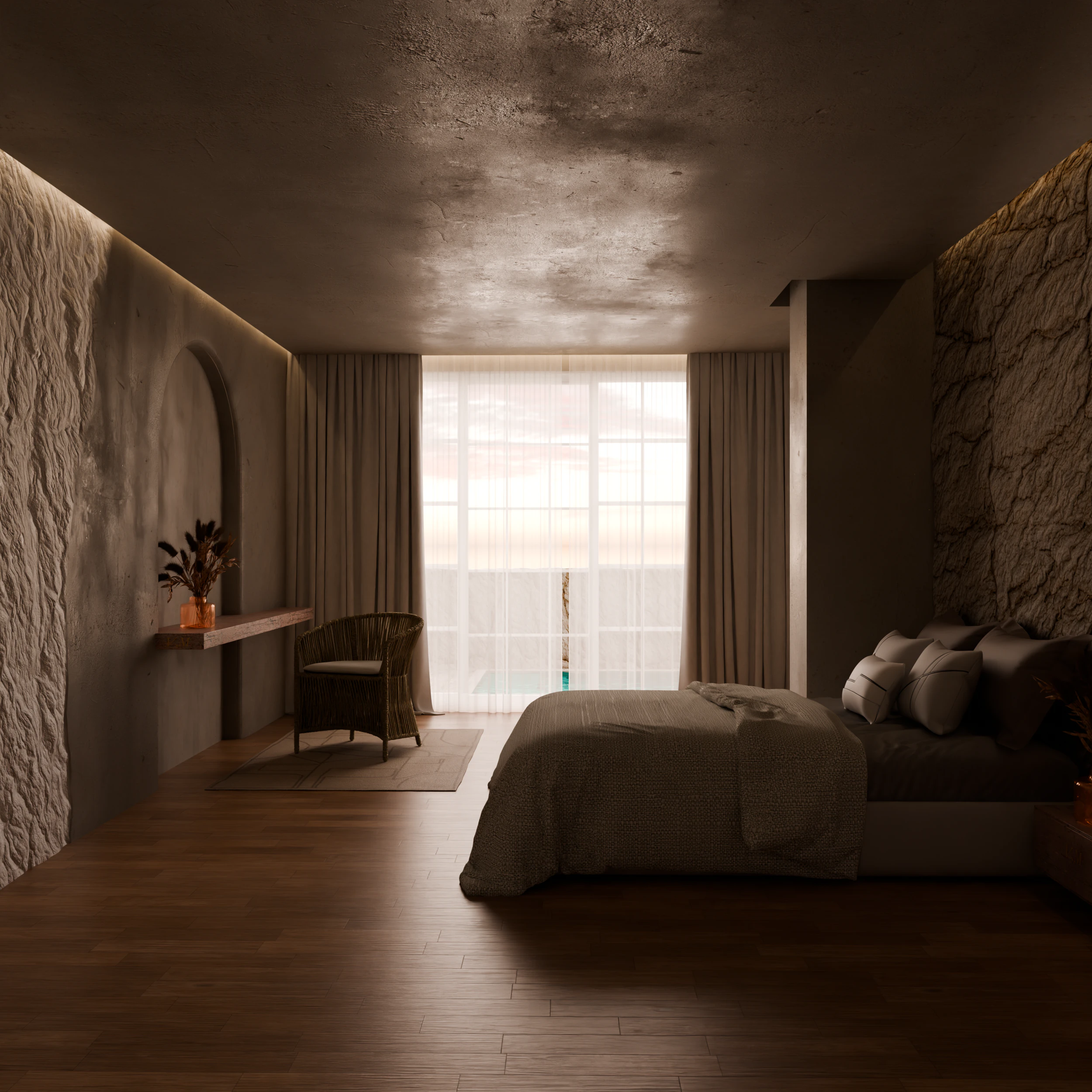 Bedroom 3D Model .c4d .max .obj .3ds .fbx .stl .blend 