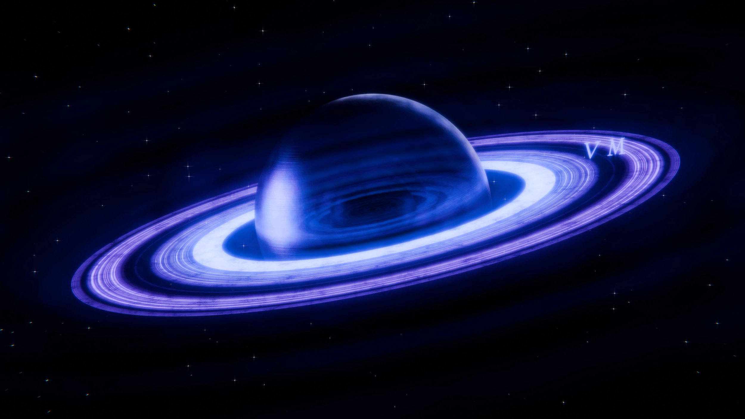 Futuristic Stylized Ringed Planet 3D Model .c4d .max .obj .3ds .fbx .stl .blend 
