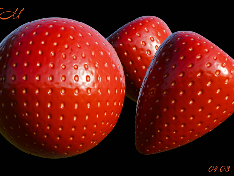 Procedural Strawberry Material 3D 模型