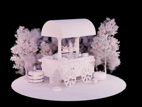 carro en el campo Modelo 3D
