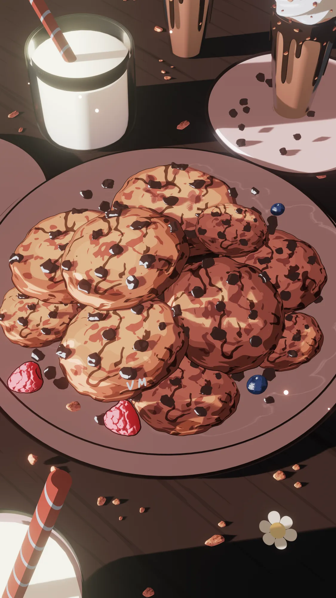 Anime Style cookies 3D Model .c4d .max .obj .3ds .fbx .stl .blend 