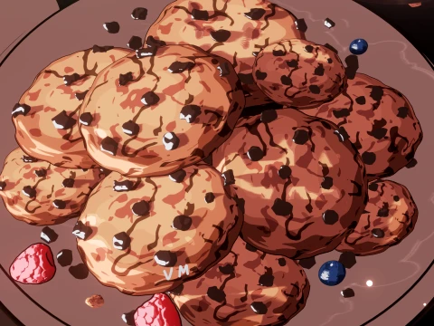 Biscotti in stile anime Modello 3D