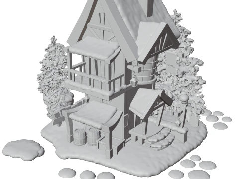 Winter tavern 3D Model