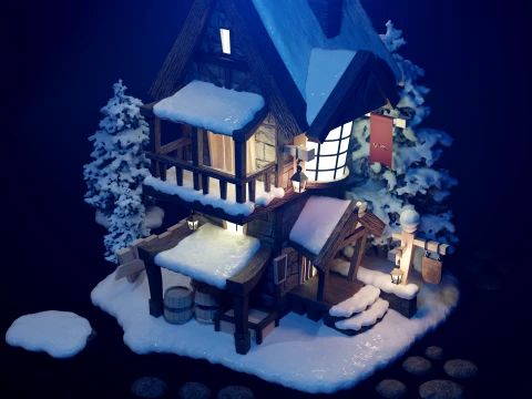 Winter tavern 3D Model
