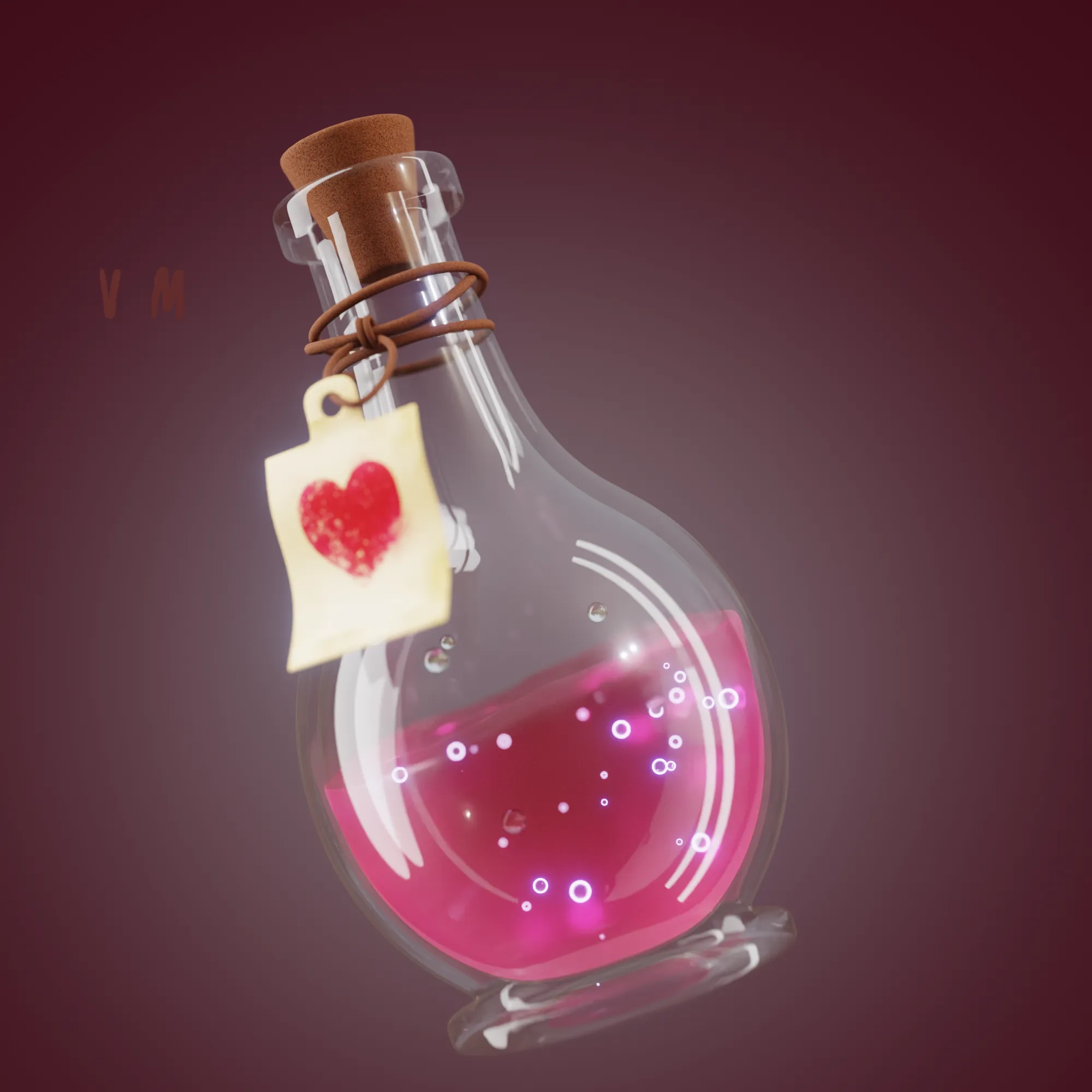 Love Potion 3D Model .c4d .max .obj .3ds .fbx .stl .blend 