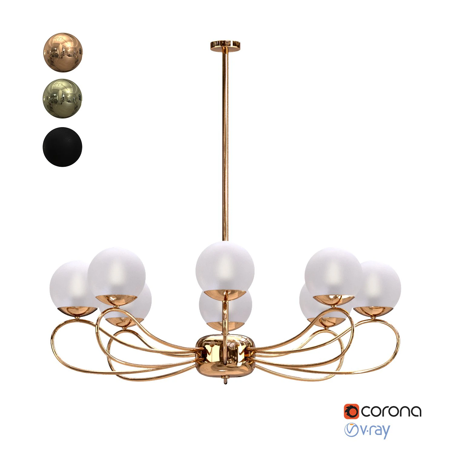 MM Lampadari Papillon 7207-8 Pendant Light 3D Model .c4d .max .obj .3ds .fbx .stl .blend